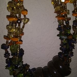 Layered Mutli Colored Fashion Necklace